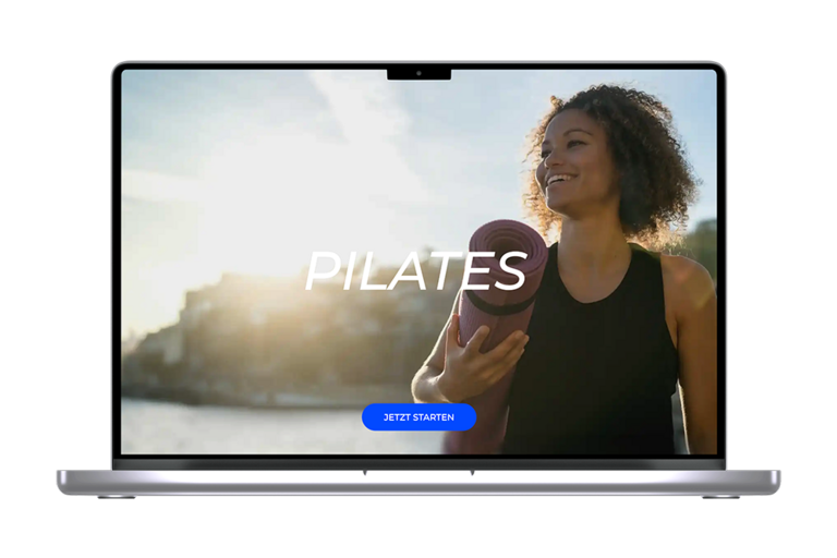 ein Laptop mit dem Onlinekurs