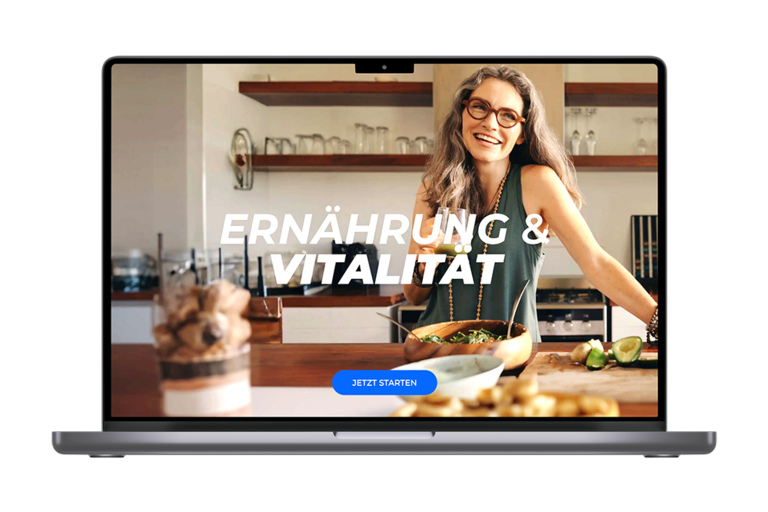 ein Laptop mit dem Onlinekurs