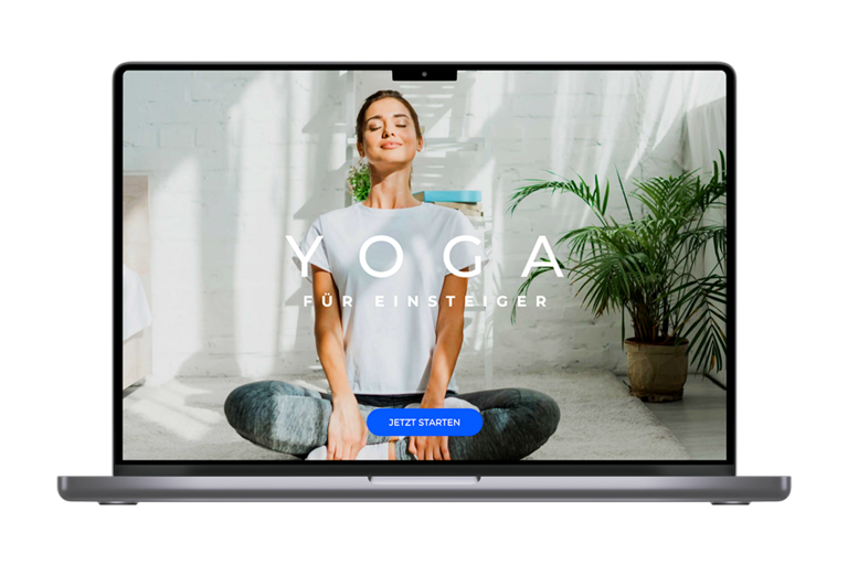 ein Laptop mit dem Onlinekurs